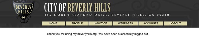 My Beverly Hills account step: #10 log out
