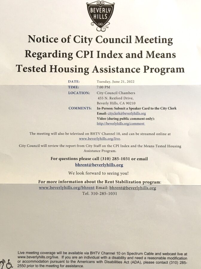 CPI notice to tenants June 21, 2022