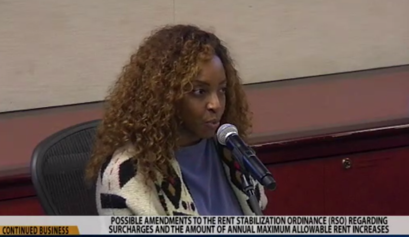 Kandace Lindsey-Cerqueira, tenant representative, at the Rent Stabilization Commission meeting December 7, 2022
