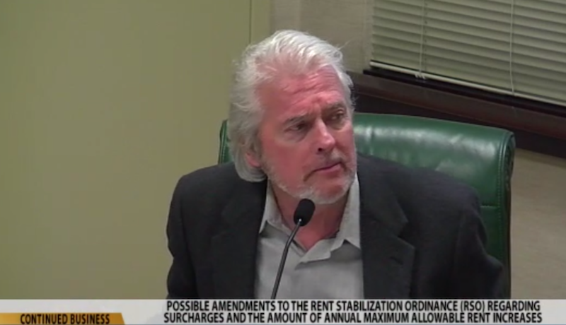 Lou Milkowski, at-large representative, at the Rent Stabilization Commission meeting December 7, 2022